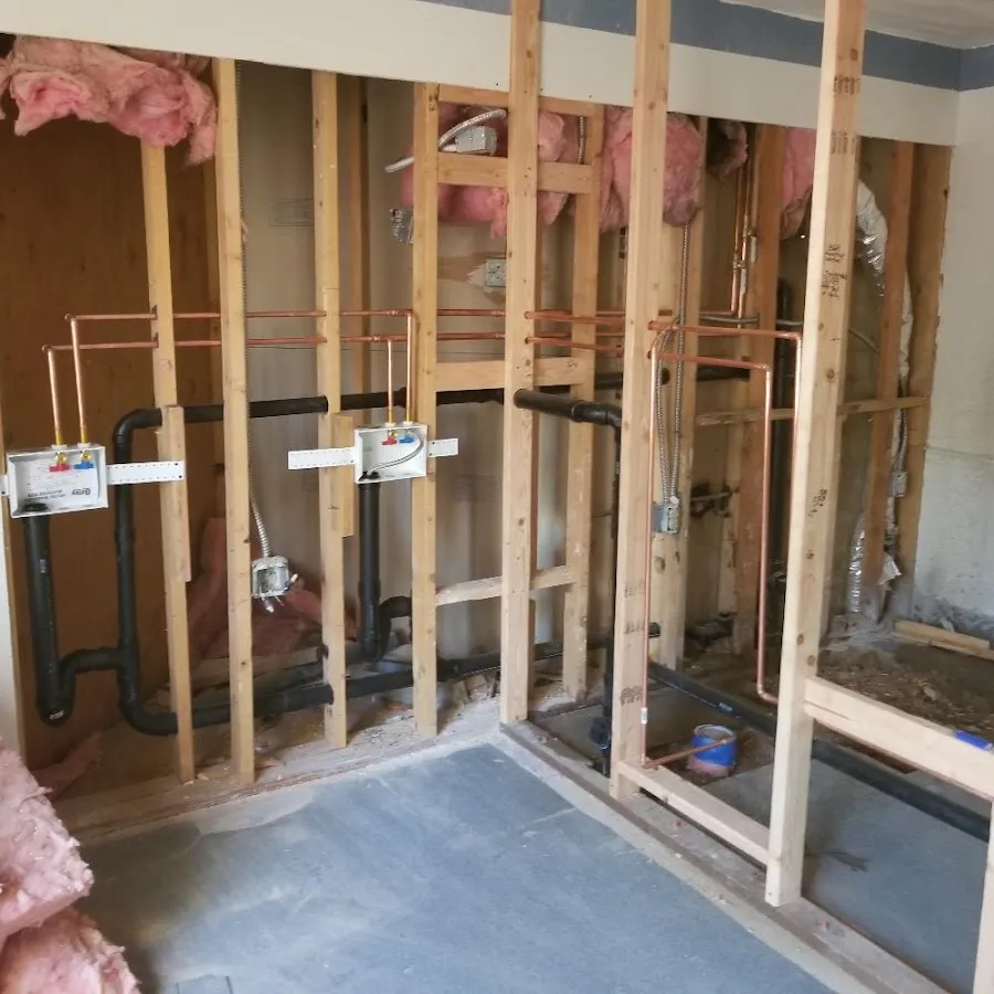 Copper pipe rough-in and plumbing installation in Quakertown